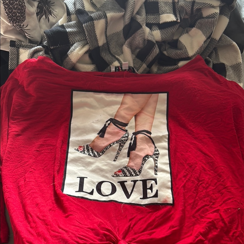 Love Red Graphic Top